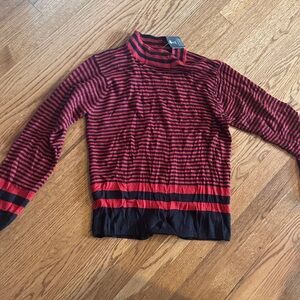 Urban Outfitters Striped Red and Black Turtleneck Sweater